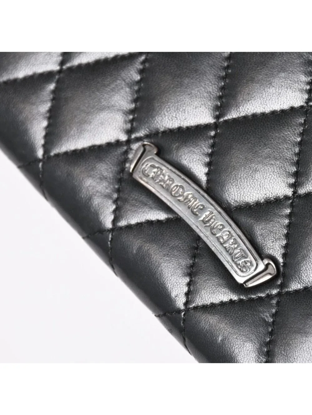 Chrome Hearts Dinner Clutch Large Cross Matelasse Lambskin Black